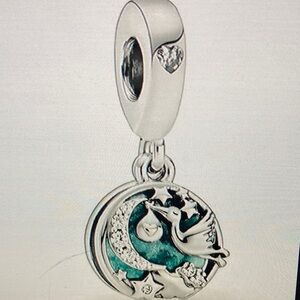 Pandora Silver and Green Charm Bracelet